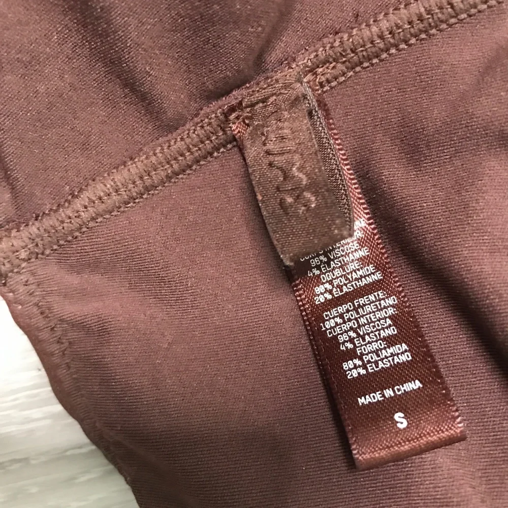 SKIMS VEGAN LEATHER BROWN BRALET TOP WOMENS SMALL